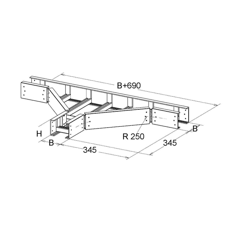 Niedax - T-Stück für Kabelleiter GFK-T-Stück ULLTE 80.200 80x200mm