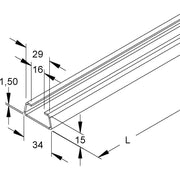 Niedax - Stiel/Profilschiene Ankerschiene 2975/2 BO − 2 Meter