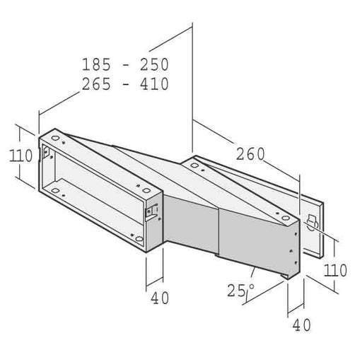 Renz Metallwaren - Briefkasten Einbau-Briefkasten 14-1-20923 vz ausziehbar 265-410mm