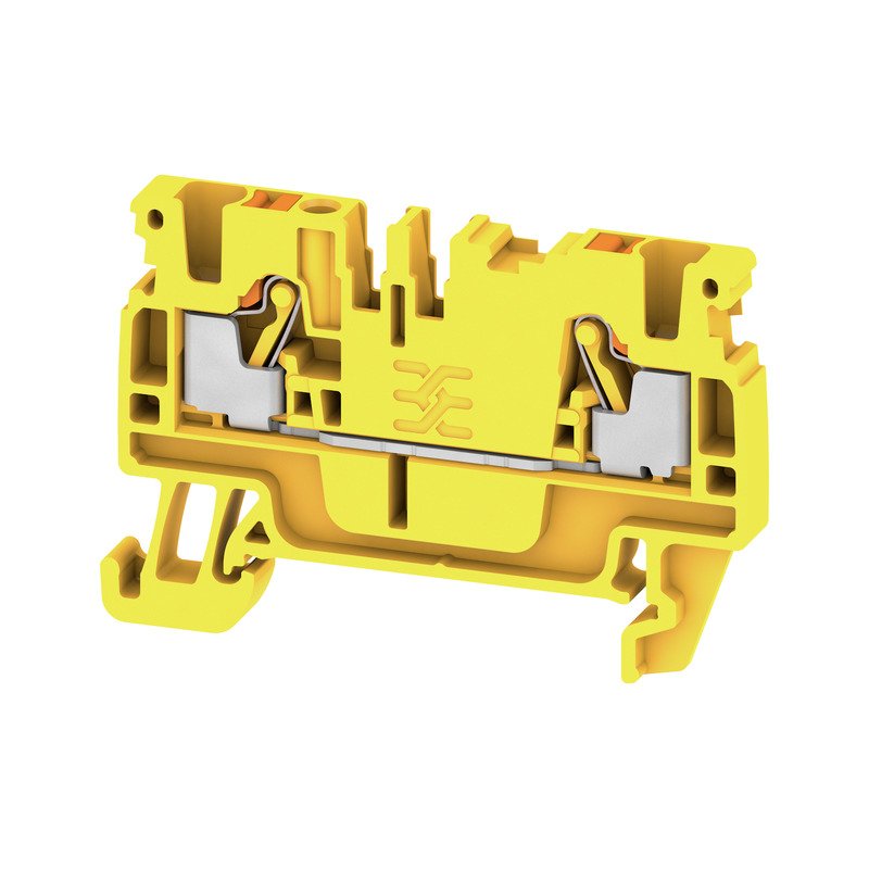Weidmüller - Durchgangs-Reihenklemme Klemme A2C 2.5 YL PUSH IN, 2.5 mm² − 100 Stück