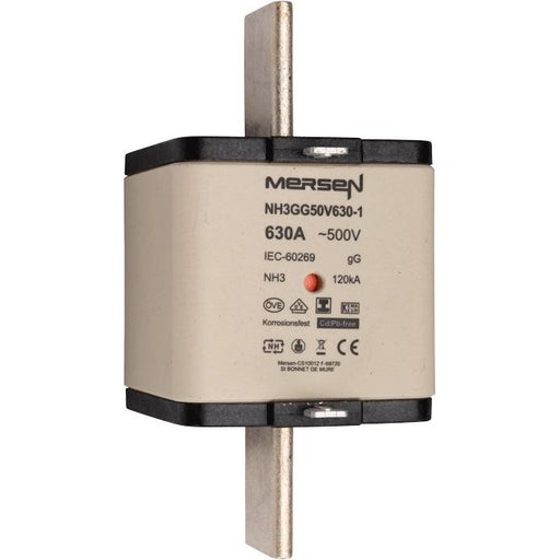 Mersen - Messersicherung NH-Sicherungseinsatz SG NH3GG50V630-1 Gr.3 gG 630A/500V KM
