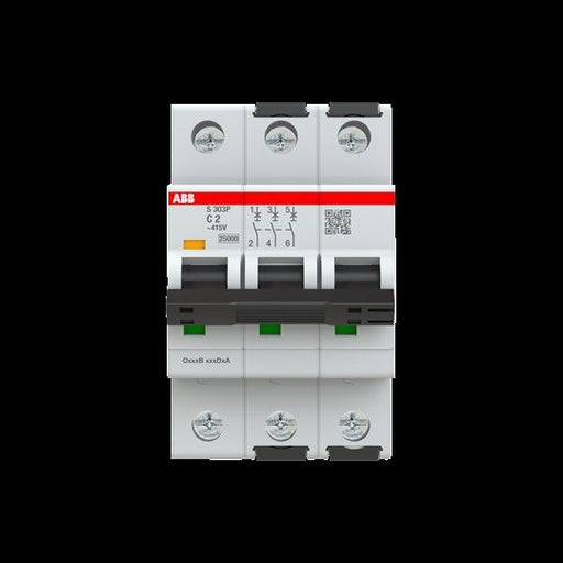 ABB Stotz S&J - Leitungsschutzschalter Sicherungsautomat S303P-C2 25kA, 2A, 3P
