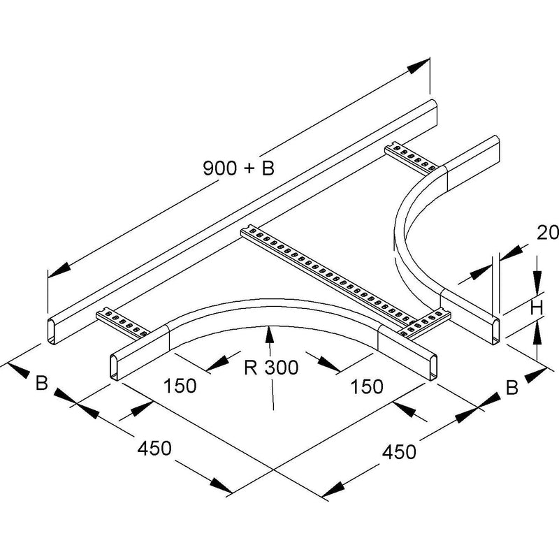 Niedax - T-Stück für Kabelleiter T-Stück KRCT 60.525 F