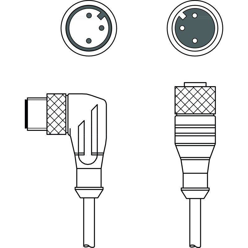 Leuze - Konfektioniertes Sensor-Aktor-Kabel Verbindungsleitung CB-M12-5000-3GF/WM