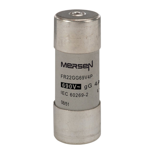 Mersen - Zylindrische Sicherung Sicherungseinsatz zylindr. FR22GG69V4P gG 22x58 4A − 10 Stück