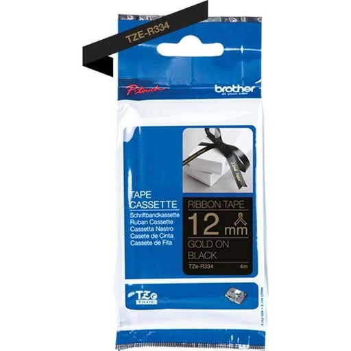 Brother - Verbrauchsmaterial für Telefax/Drucker/MFC Textilbänder TZe-R334 4m/12mm sw/gold