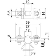 OBO Bettermann - Befestigungsschelle für Kabel/Rohre Abstandschelle ASL 733 12 A2 mit Langloch 10-12mm − 25 Stück