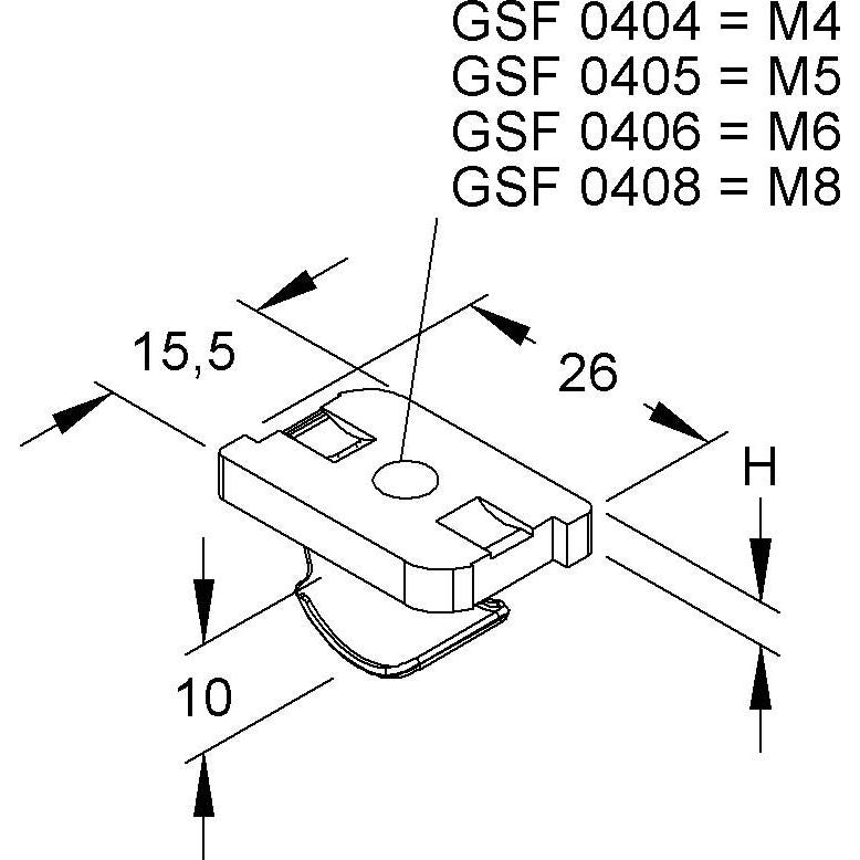 Niedax - Gleitmutter GSF 0406