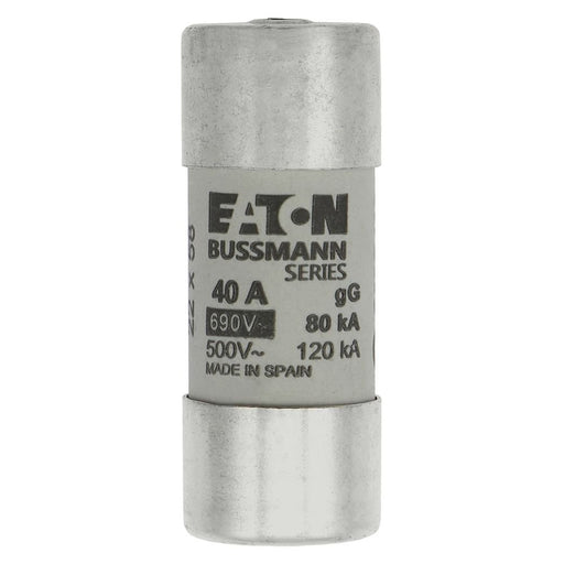 Eaton - Zylindrische Sicherung Sicherungseinsatz Nieders. CYL GG 22,#C22G40S 40A AC 690V 80kA − 10 Stück