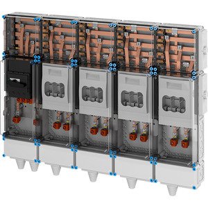 Hensel - Verteilerschrank für Energieversorgung Ladeverteiler Mi EV 200kW 4000 b. z. 4 Ladepunkte