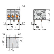 WAGO - Leiterplattenklemme 2626-1103/020-004 6mm² − 90 Stück