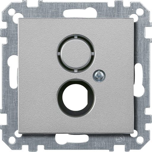 Merten - Einsatz/Abdeckung für Kommunikationstechnik Zentralplatte alu 468560 für BNC/TNC-Buchse