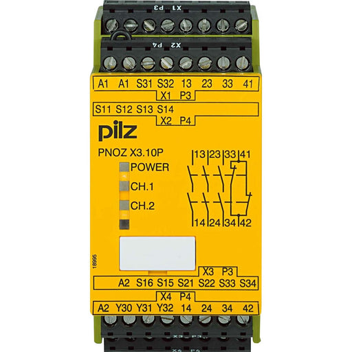 Pilz - Gerät zur Überwachung von sicherheitsgerichteten Stromkreisen Not-Aus-Schaltgerät PNOZ X3.10P #777314 24ACDC 3n/o 1n/c 1so