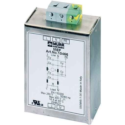 Murrelektronik - Geräteüberspannungsschutz für Energietechnik/Stromversorgung Netzentstörfilter MEF 1/2 SY 6A T I:6A U:250AC/300DC