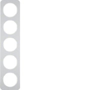 Berker - Abdeckrahmen Rahmen Alu/pows 10152174 5fach
