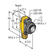 Turck - Einweg-Lichtschranke Opto Sensor QS18EP6CV15Q8 Winkellichttaster