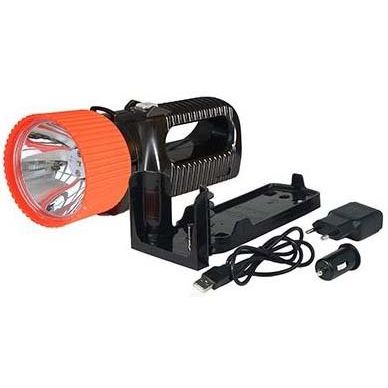 AccuLux - Handscheinwerfer LED Fernstrahler 442181 230V/12-24V, sw/rt