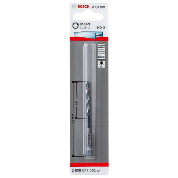 Bosch - Bohrer HSS Spiralbohrer mit 2608577051 Sechskantschaft 3,5