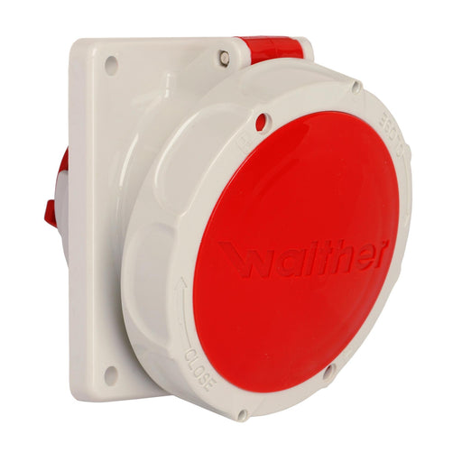 Walther Werke - CEE-Anbausteckdose (IEC 60309) Anbaudose wasserdicht 539403 schräg 32A 4P 3h − 10 Stück