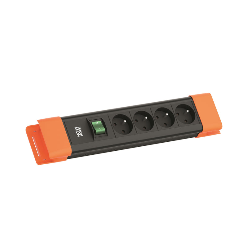 Bachmann - Mehrfachsteckdose Steckdosenleiste BM005938 4xUTE 1xSchalter 2m