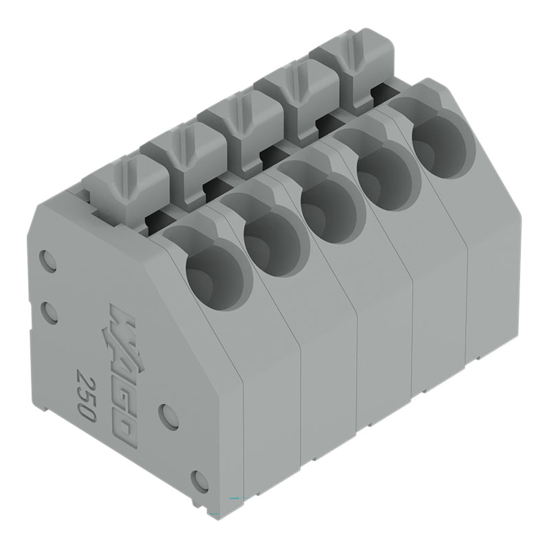 WAGO - Leiterplattenklemme 250-206 Drücker,1,5mm²,grau − 50 Stück