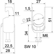 OBO Bettermann - Bügelschelle BS-U1-M-22 A4 16-22mm − 25 Stück