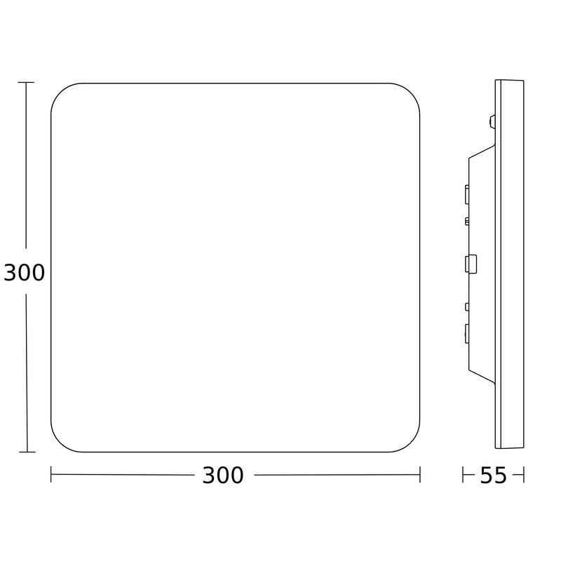 Steinel - Decken-/Wandleuchte Sensor-LED-Innenleuchte R20 Q basic SC 3000K 52 x 300 x 300 mm WS