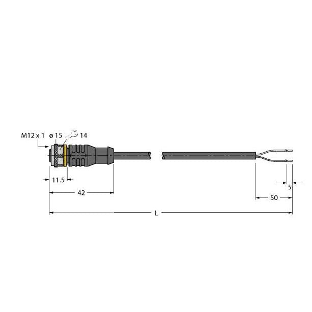 Turck - Konfektioniertes Sensor-Aktor-Kabel Aktuator- u. Sensorleitung RKC4.221T-0.5/TXB PUR