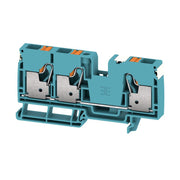 Weidmüller - Durchgangs-Reihenklemme Klemme A3C 10 DL BL PUSH IN, 10 mm² − 25 Stück
