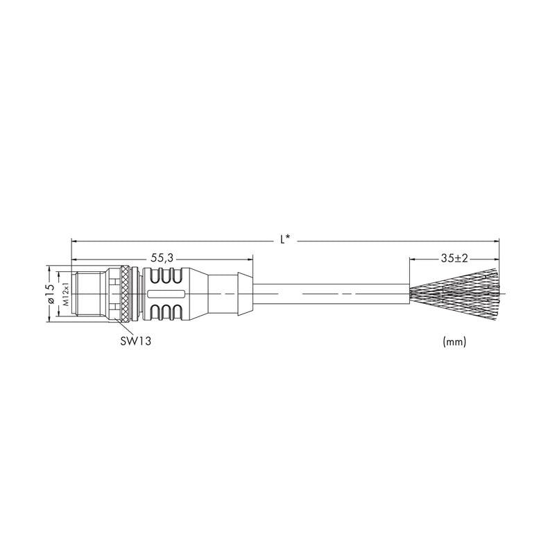 WAGO - Patchkabel Kupfer Industrie CANopen-/DeviceNet-Leitung 756-1403/060-100 5-polig,violett − 1 Stück