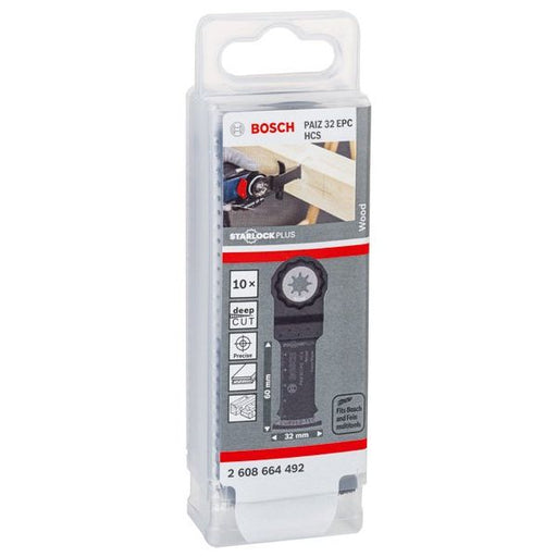 Bosch - Blatt für Oszillierer HCS Tauchsägeblatt PAIZ 32 2608664492 EPC Wood 60 x 32 mm