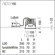 Zumtobel Group - Downlight/Strahler/Flutlicht LED - Einbauleuchte P - INF Q100 #60818704 2700 - 6500K
