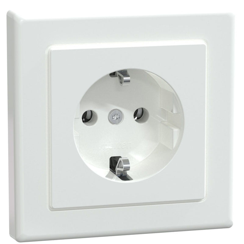 Merten - Steckdose SCHUKO-Steckdose aws/gl MEG2401-1425 volle Abdeckplatte