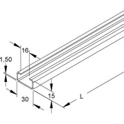 Niedax - Stiel/Profilschiene Ankerschiene 2970/2 BO − 20 Meter