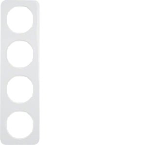 Berker - Abdeckrahmen Rahmen pows/gl 10142189 4fach