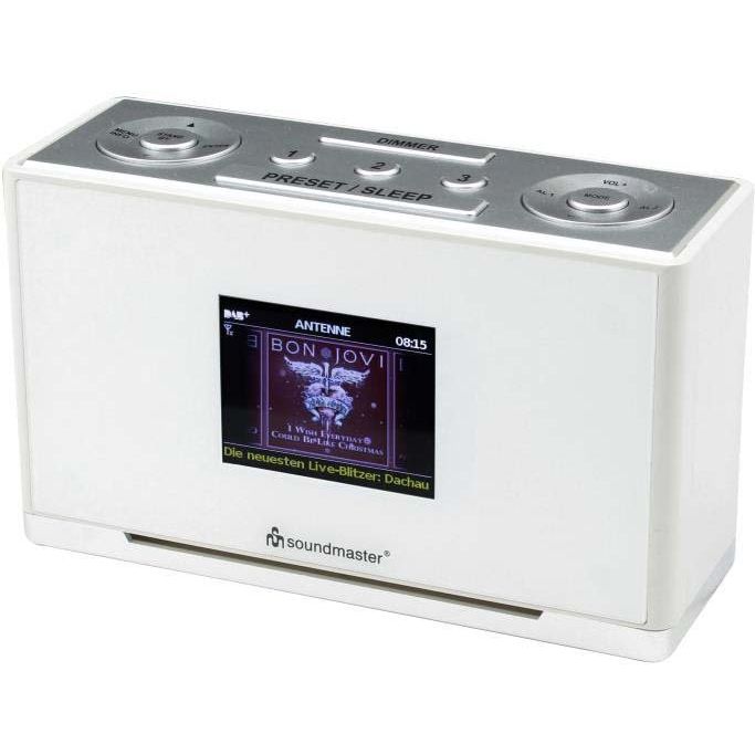 Soundmaster - Radio DAB+/UKW Uhrenradio UR240WE si-ws RDS,Farbdisplay − 2 Stück