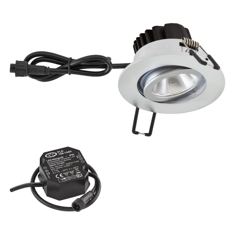 EVN Lichttechnik - Downlight/Strahler/Flutlicht LED-Einbauleuchte IP65 PC650N615D2W D2W chr-mt