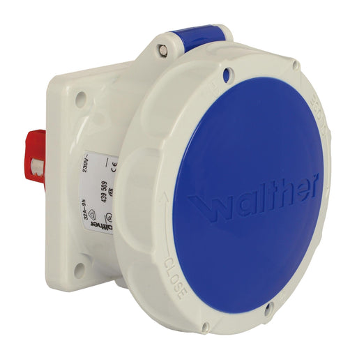 Walther Werke - CEE-Anbausteckdose (IEC 60309) Anbaudose gerade 32A 439509 5P 230V 9h IP67