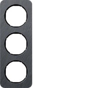 Berker - Abdeckrahmen Rahmen 3-fach 10132384 Schiefer-anth./sw