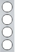 Berker - Abdeckrahmen Rahmen Alu/sw 10142284 4fach