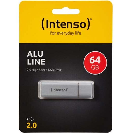 Intenso - Speichermedium digital USB 2.0 Stick 64GB Alu 3521492 si (R)23MB/s,(W)6.5MB/s