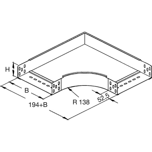 Rico - Bogen für Kabelrinne Bogen 151W3-400-B 400x60mm
