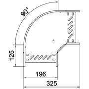 OBO Bettermann - Bogen für Kabelrinne Bogen 90 Grad RB 90 120 A2 110x200, rostfrei