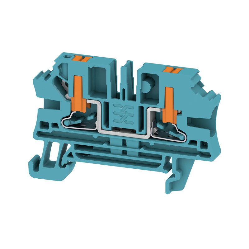 Weidmüller - Durchgangs-Reihenklemme Klemme AL2C 4 BL PUSH IN, 4 mm² − 50 Stück