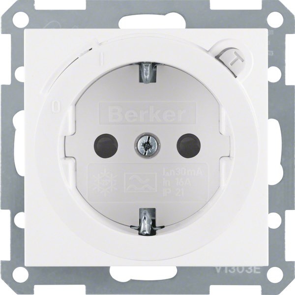 Berker - Steckdose SCHUKO-Steckdose pws/gl 47088989 m.FI-Schutzschalt
