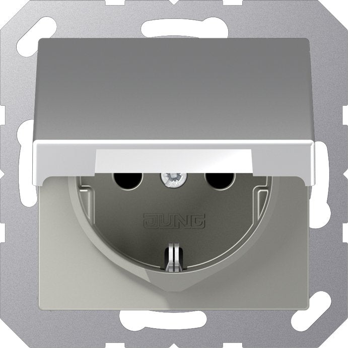 Jung - Steckdose SCHUKO-Steckdose 16 A 250V A 1520 BFKL AL m.Klappdeckel bruchs