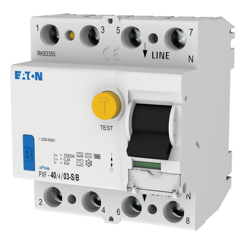 Eaton - Fehlerstrom-Schutzschalter FI-Schalter PXF-40/4/03-S/B 40A,4p,300mA,Typ S/B