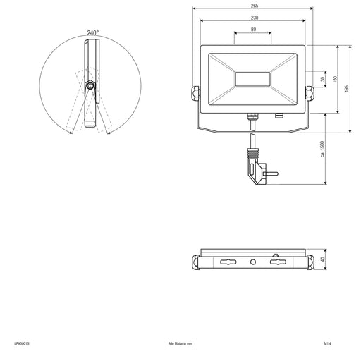 EVN Lichttechnik - Downlight/Strahler/Flutlicht LED-Fluter LFA3001S IP65, 5700K 2300lm
