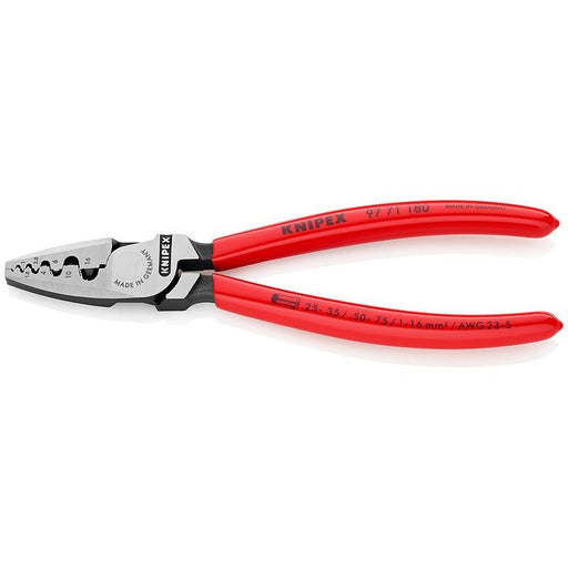 Knipex - Presswerkzeug Kabelschuhe/Verbinder, Aderendhülsen, Schirmanschluss Crimpzange 97 71 180 180mm