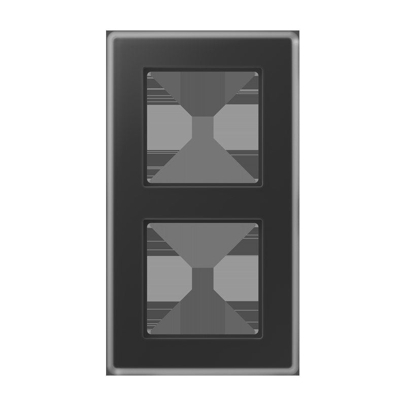 Jung - Abdeckrahmen Glasrahmen 2fach AV 582 GLM SW schwarz (Glas)
